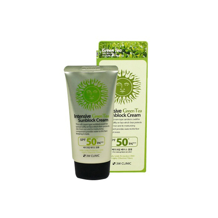3W Clinic Intensive Green Tea Sunblock Cream SPF 50+PA+++ (70ML)